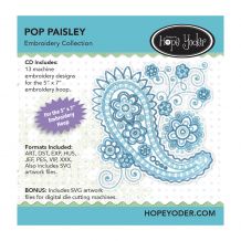 Pop Paisley Embroidery Design + SVG Collection CD-ROM by Hope Yoder